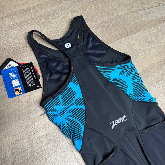 New ZOOT Womens Ultra Tri Racesuit Triathlon Malibu Blue Floral Size XS NWT - Picture 5 of 10